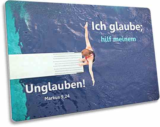 Christliche Postkarte: Turmspringerin
