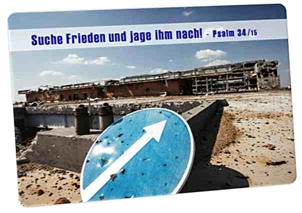 Christliche Postkarte: Flughafen Donezk-Ukraine