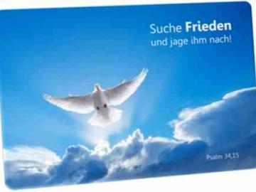 Christliche Postkarte: Weiße Taube