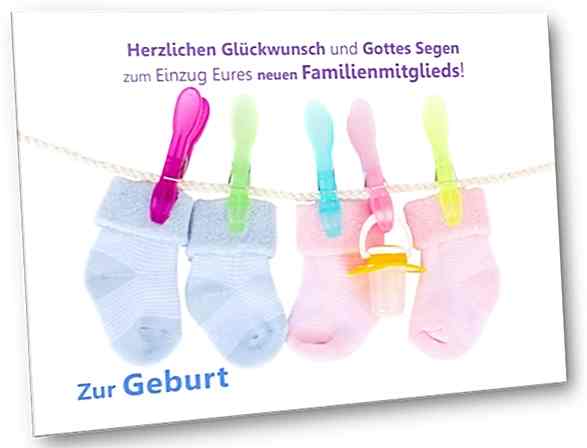 Geburtskarte: Babysöckchen auf Leine