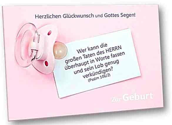 Geburtskarte: Rosa Schnuller mit Notitzzettel - Faltkarte
