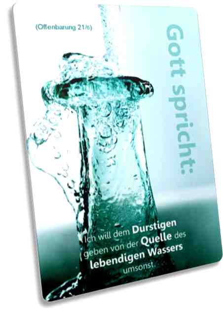 Christliche Postkarte: Wasserflasche