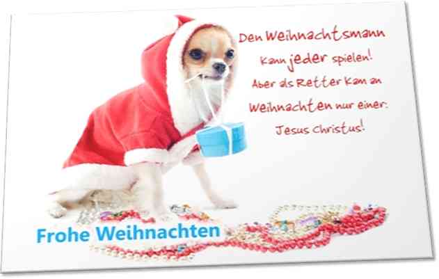 Weihnachtskarte: Hündchen im roten Mantel
