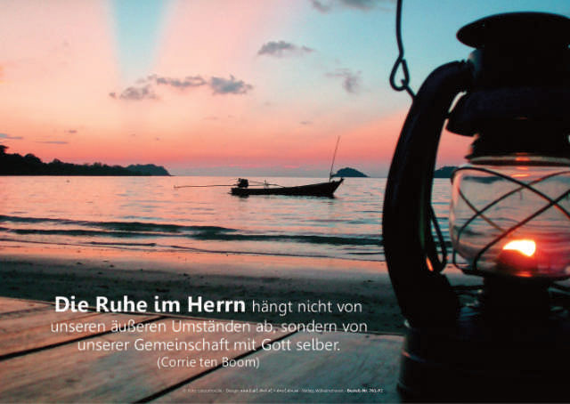 Christliches Poster A1: Petroleumlaterne am Meeresufer
