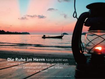 Christliches Poster A1: Petroleumlaterne am Meeresufer