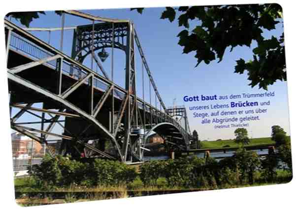 Postkarte: Kaiser-Wilhelm-Brücke im Sommer