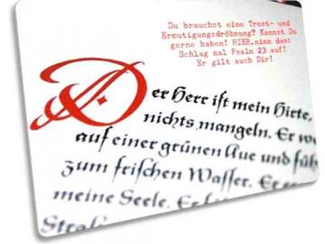 Blatt mit dem Psalm 23