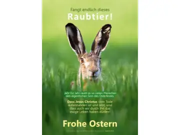 Poster Ostern A2 - Feldhase im Gras