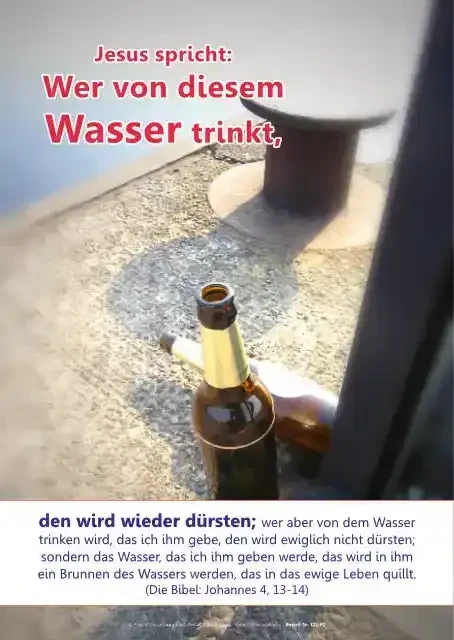 Christliches Poster A4: Szenerie mit Bierflaschen