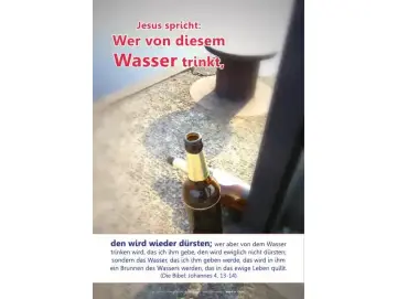 Christliches Poster A4: Szenerie mit Bierflaschen