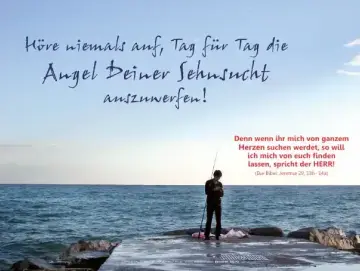 Christliches Poster A4 - Angler am Meeresufer