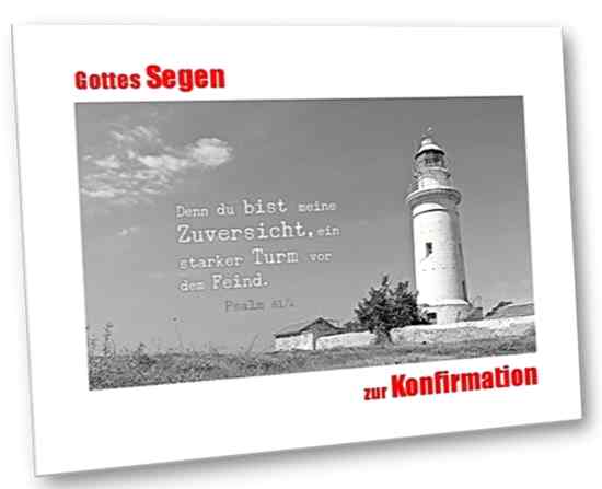 Konfirmationskarte: Britischer Leuchtturm