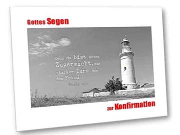 Konfirmationskarte: Britischer Leuchtturm