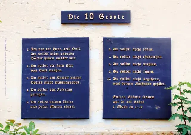Christliches Poster A4 -Tafeln mit den 10 Geboten