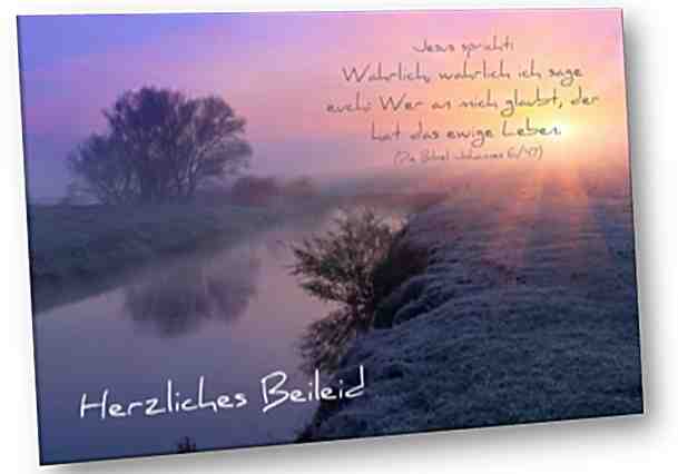 Christliche Trauerkarte: Flusslandschaft