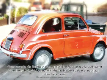 Christliches Poster A1: Oldtimer Fiat 500 - Wall Art