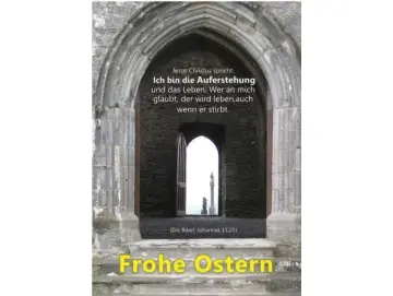 Poster Ostern A4: Steinportal alter Kapelle