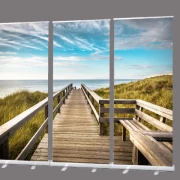 Bestatterbedarf: Roll-Up Display 1er-Set-Holzweg zum Strand