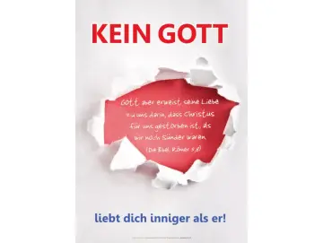 Christliches Poster A1 – „KEIN GOTT liebt dich inniger als er!“ | Römer 5,8