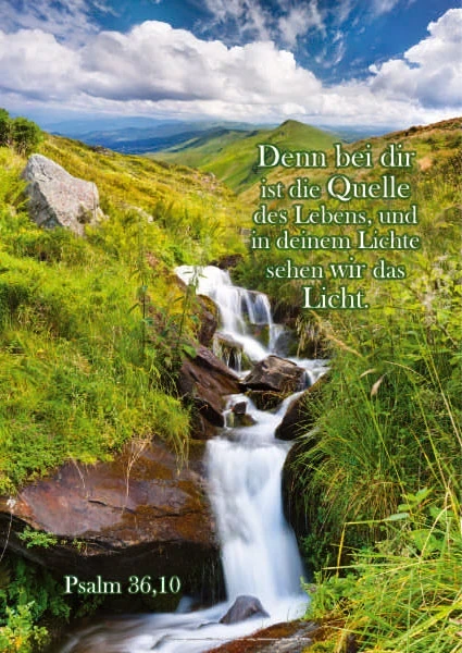 Christliches Poster A2 – Kleiner Wasserfall – Psalm 36,10
