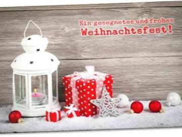 Christliche Weihnachtskarte: Weihnachtslaterne
