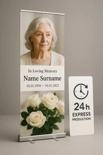 24h-Expressproduktion – Personalisierte Roll-Up Displays
