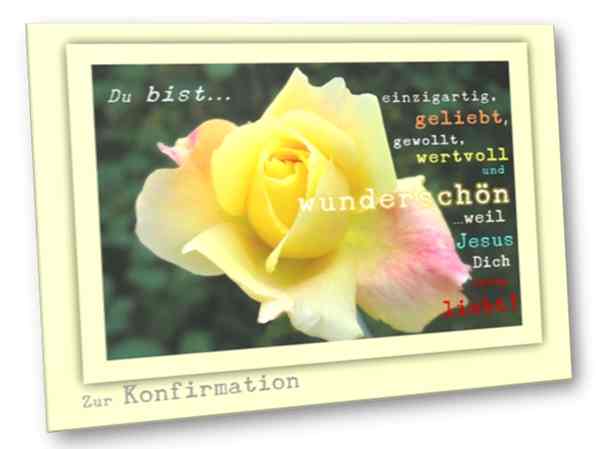 Konfirmationskarte: Gelbe Rose