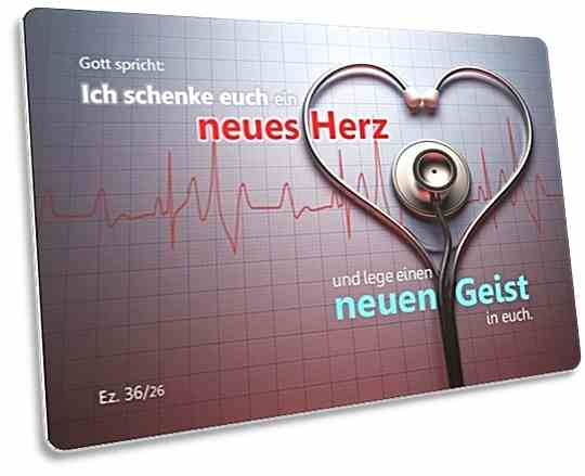 Christliche Postkarte: Stethoskop - Karte Pfingsten
