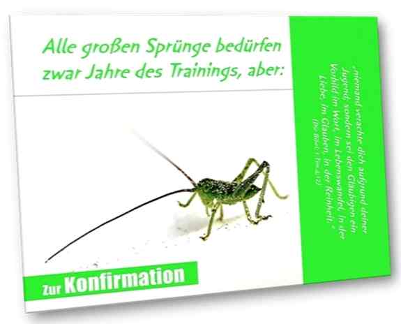 Karte Konfirmation: Junger Grashüpfer