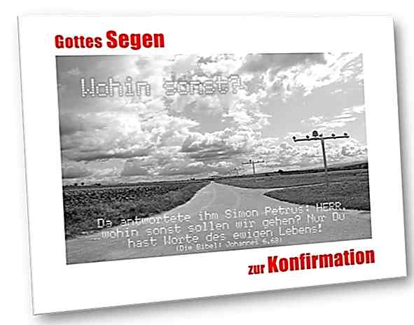 Konfirmationskarte: Feldweg und Flughafenbefeuerung