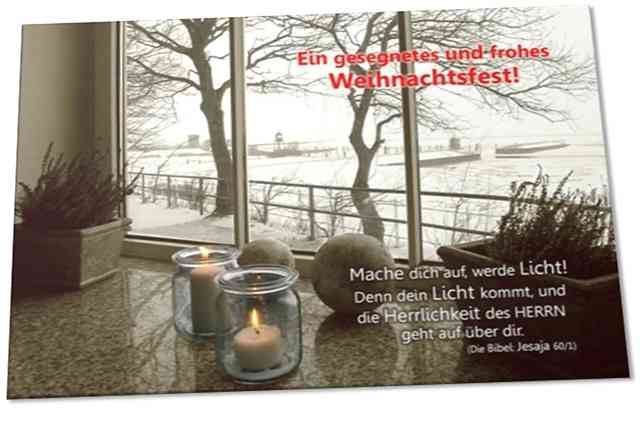 Weihnachtskarte: Winterfenster