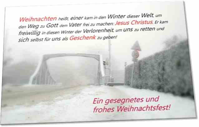 Weihnachtskarte: Brücke in Winterstimmung