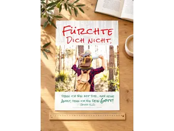 Poster Jahreslosung 2027 DIN A3 – Vater trägt Sohn auf Schultern