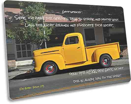 Karte: Gelber Pickup-Oldtimer