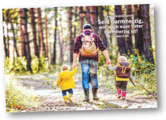 Christliches Poster A4: Vater auf Wanderung