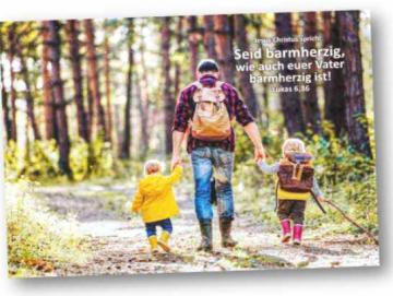 Christliches Poster A4: Vater auf Wanderung