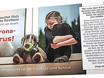 Corona Ermutigungskarte: Mädchen mit Atemmasken-Teddy“