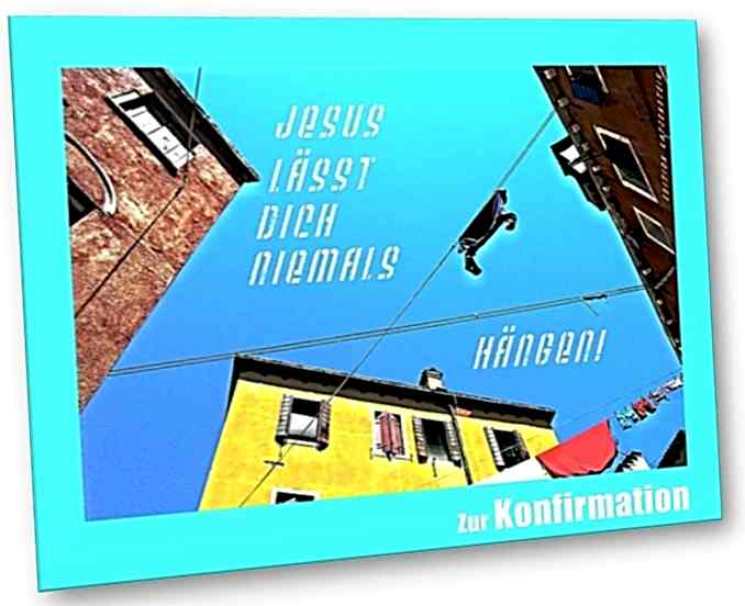 Konfirmationskarte - Einsames Hemd auf Wäschleine