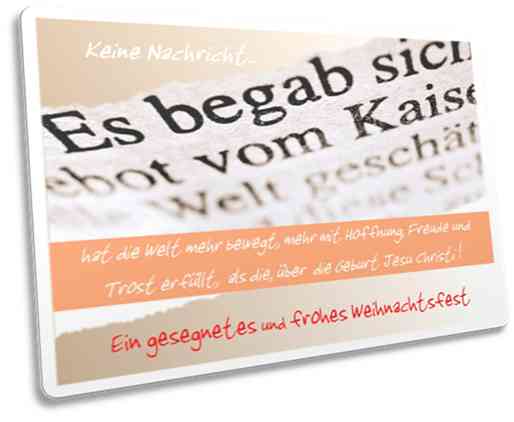 Karte Weihnachten: Zeilen d. Weihnachtsgeschichte