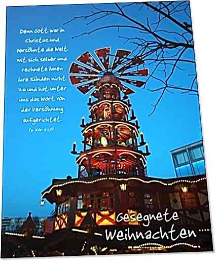 Weihnachtskarte: Weihnachtspyramide