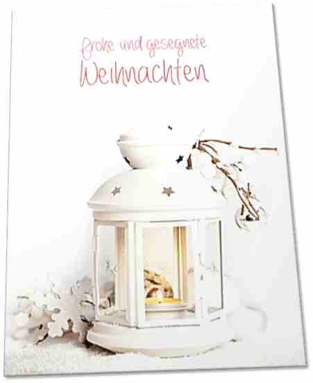 Weihnachtskarte: Weiße Laterne