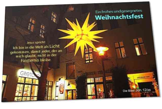 Weihnachtskarte: Herrnhuter Weihnachtsstern