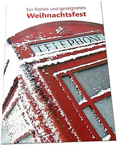 Weihnachtskarte: Britische Telefonzelle 2
