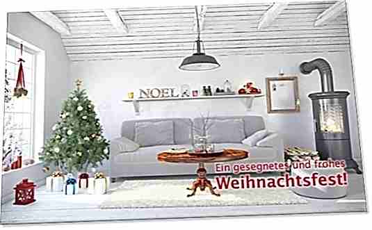 Weihnachtskarte: Kuscheliges Wohnzimmer