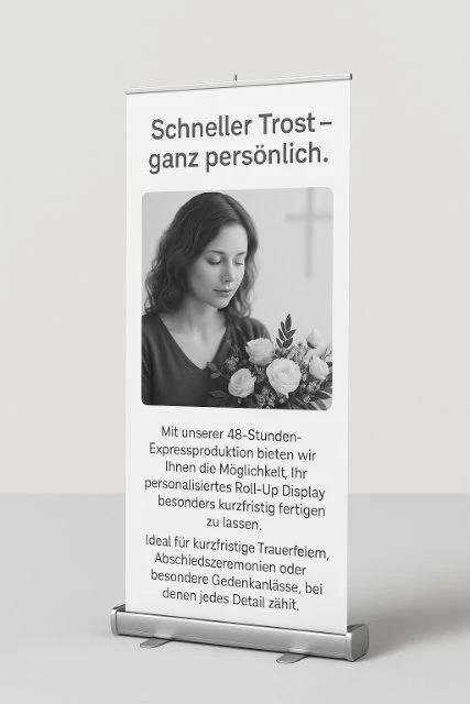 48h-Expressproduktion – Personalisierte Roll-Up Displays (48h)