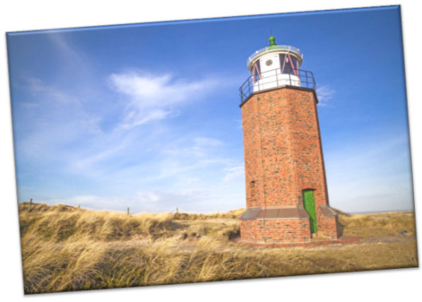 Leinwanddruck: Leuchtturm Sylt - Quermarkenfeuer Rotes Kliff