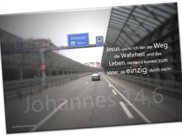 Leinwanddruck: Autobahnszene mit Schilderbrücke