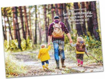 Christlicher Kühlschrankmagnet:  Vater auf Wanderung