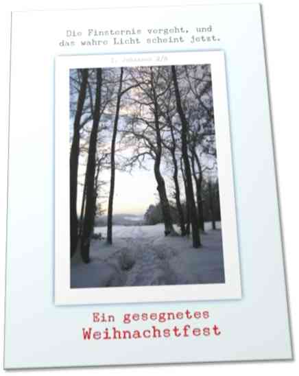 Weihnachtskarte: Winterwald
