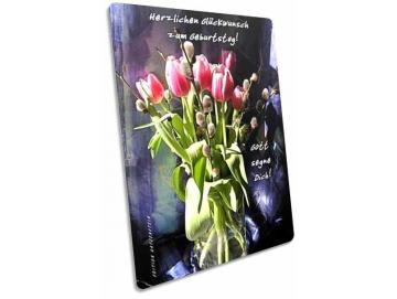 Geburtstagskarte - Postkarte: Tulpenstrauß